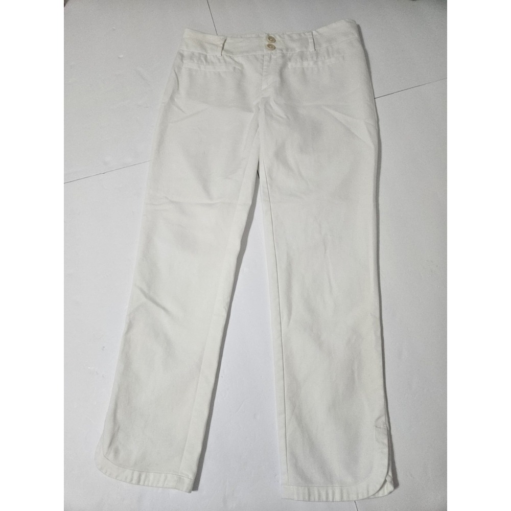Cartonnier for Anthropologie White Straight-Leg/Cropped Casual Pants Womens Sz 4